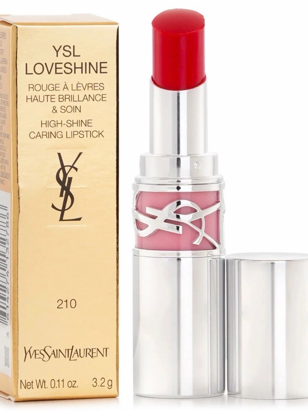 YSL Yves Saint Laurent Loveshine Caring Lipstick 210 PASSION RED Full Size 3.2 g